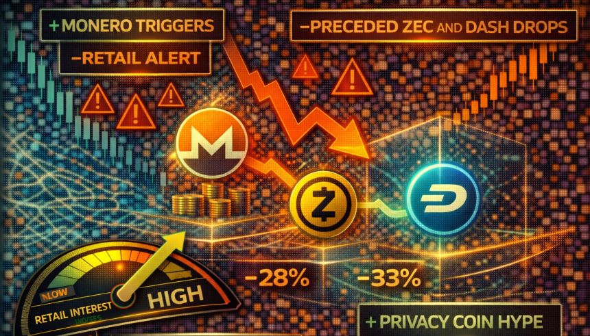 Monero Triggers Retail Alert That Preceded ZEC And DASH Drops As Privacy Coin Hype Returns