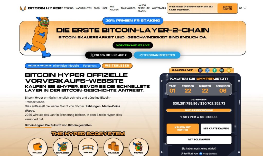 Bitcoin Hyper (HYPER) Presale: Preis, Raise und Timing