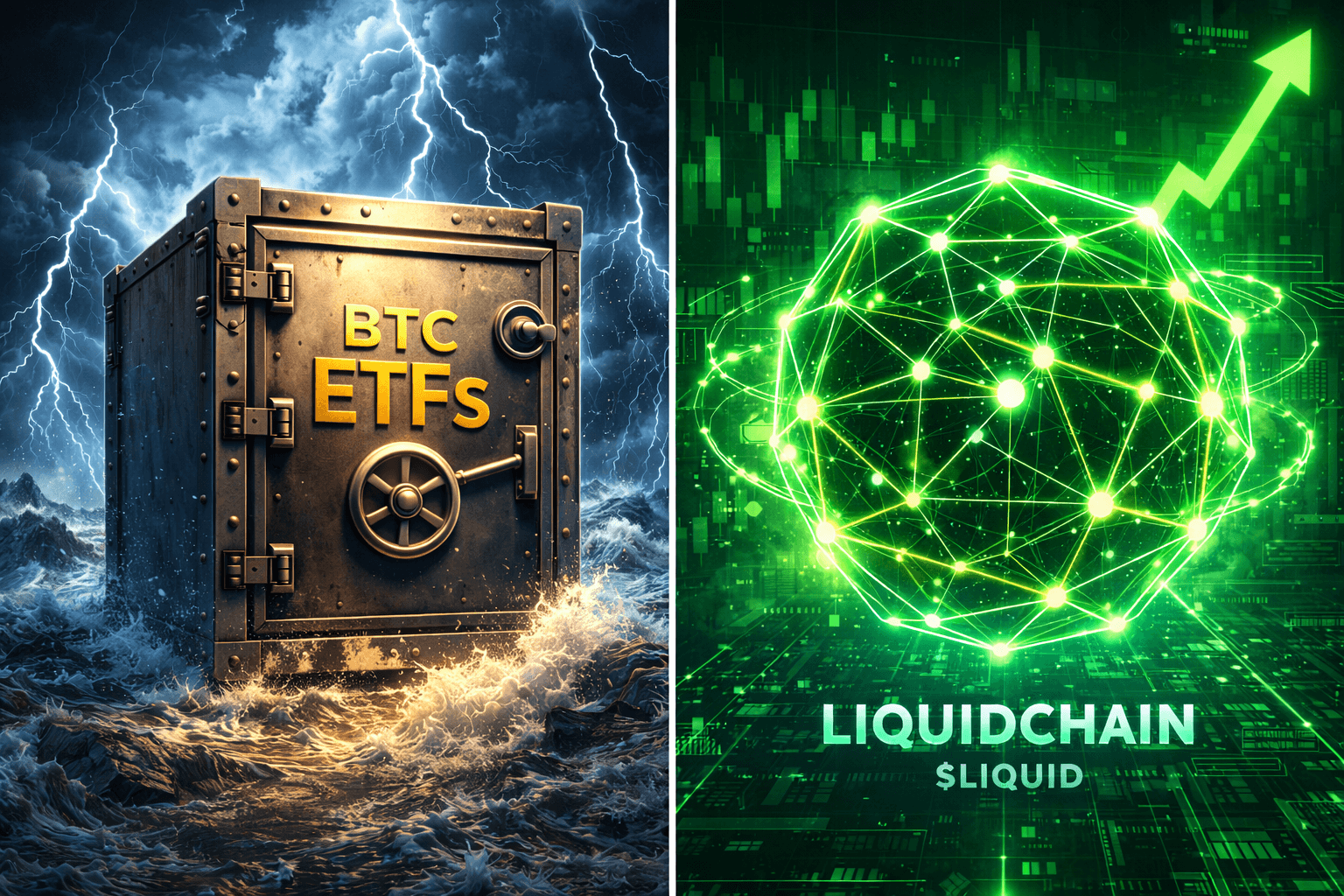 Institutional Hands Hold Firm: Bitcoin ETFs Absorb Shock While LiquidChain Defies Gravity