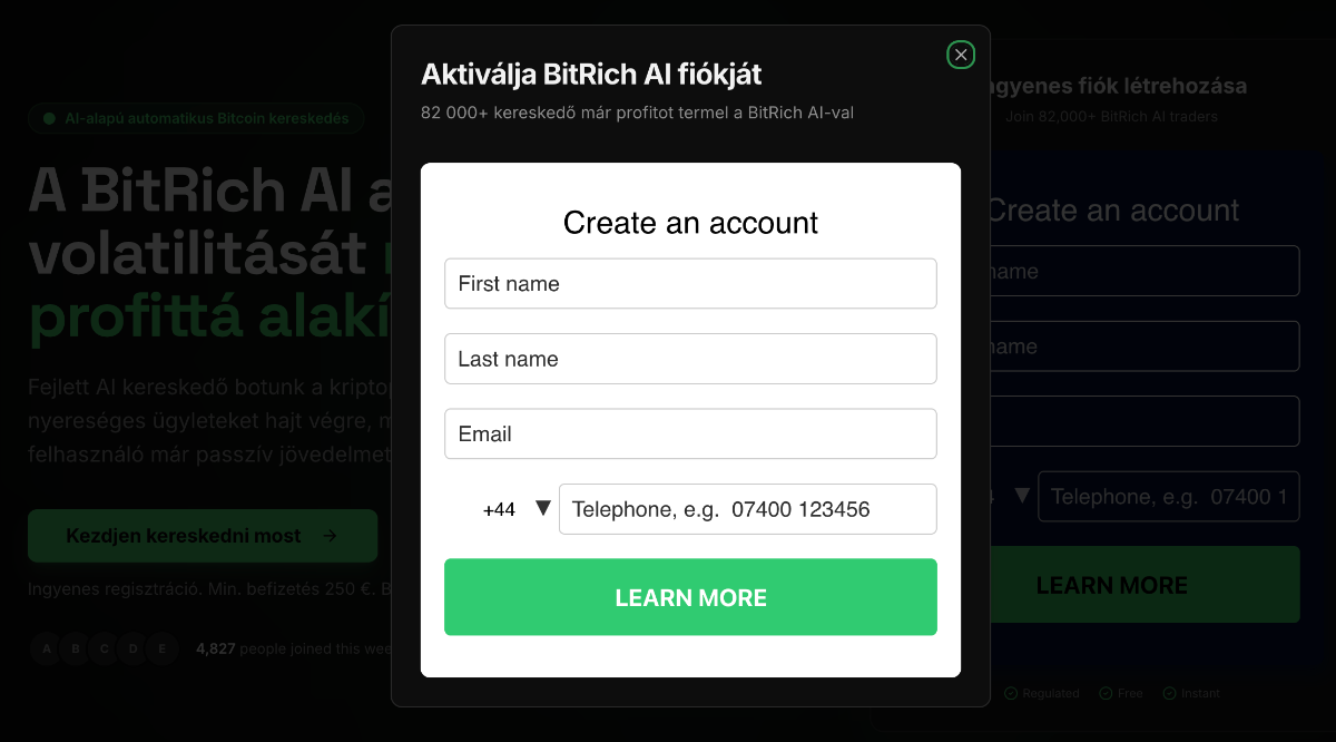 Aktiválja BitRich AI fiókját