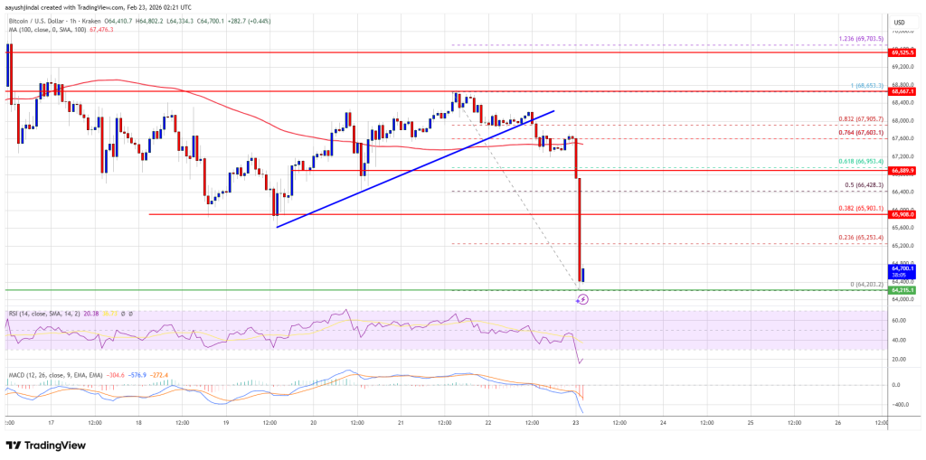 Bitcoin Price Slumps 5%, Bearish Momentum Returns With Force