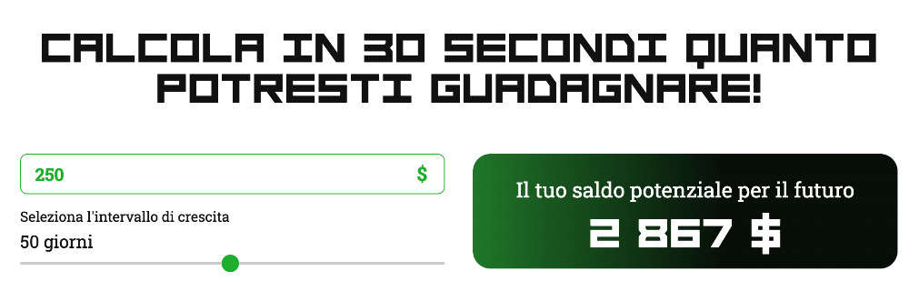 Calcola in 30 secondi quanto potresti guadagnare!
