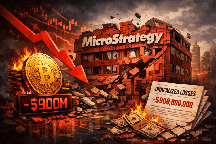 MSTR Price Dwindles as Strategy's $BTC Holdings Show $900M in Unrealized Losses.