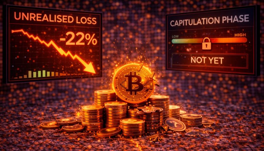 Bitcoin Unrealized Losses Reach 22% – Still No Capitulation Phase