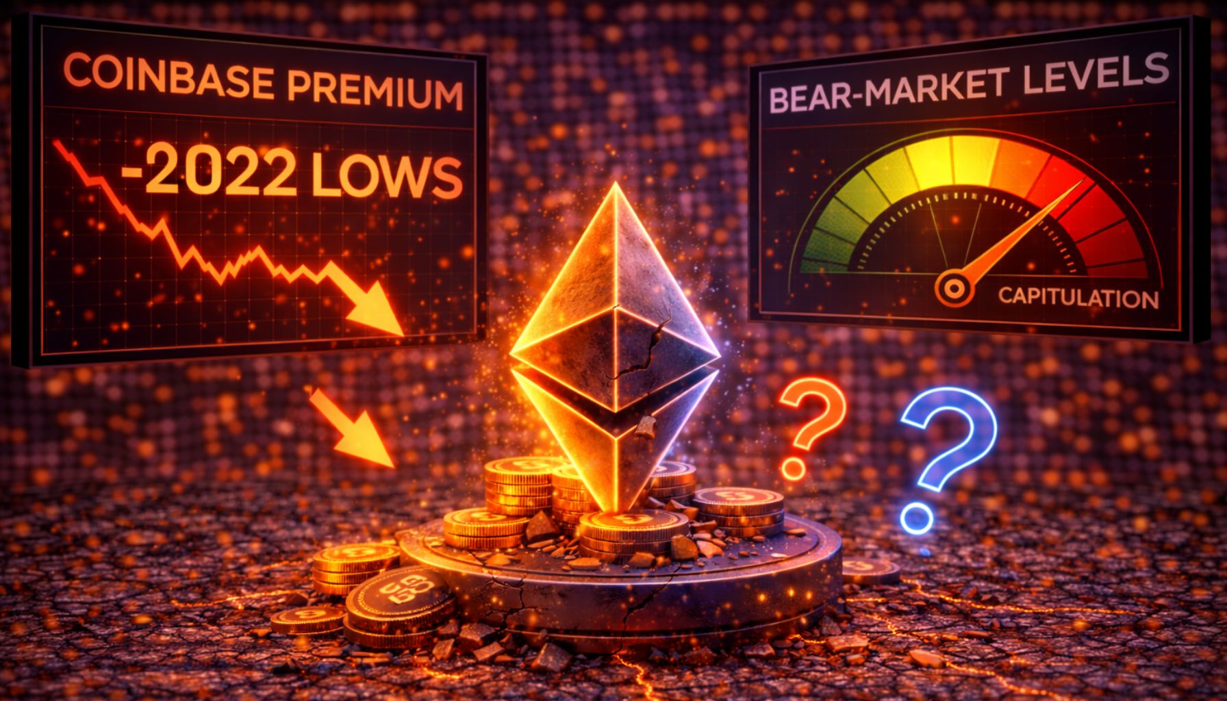 Ethereum Coinbase Premium Drops bis 2022 Bear-Market Levels: Kapitulation oder weitere Downside? - NewsBTC | Related Crypto Article
