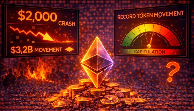 Ethereum Crash Below $2,000 Triggers Record Token Movement: Hinting At Capitulation