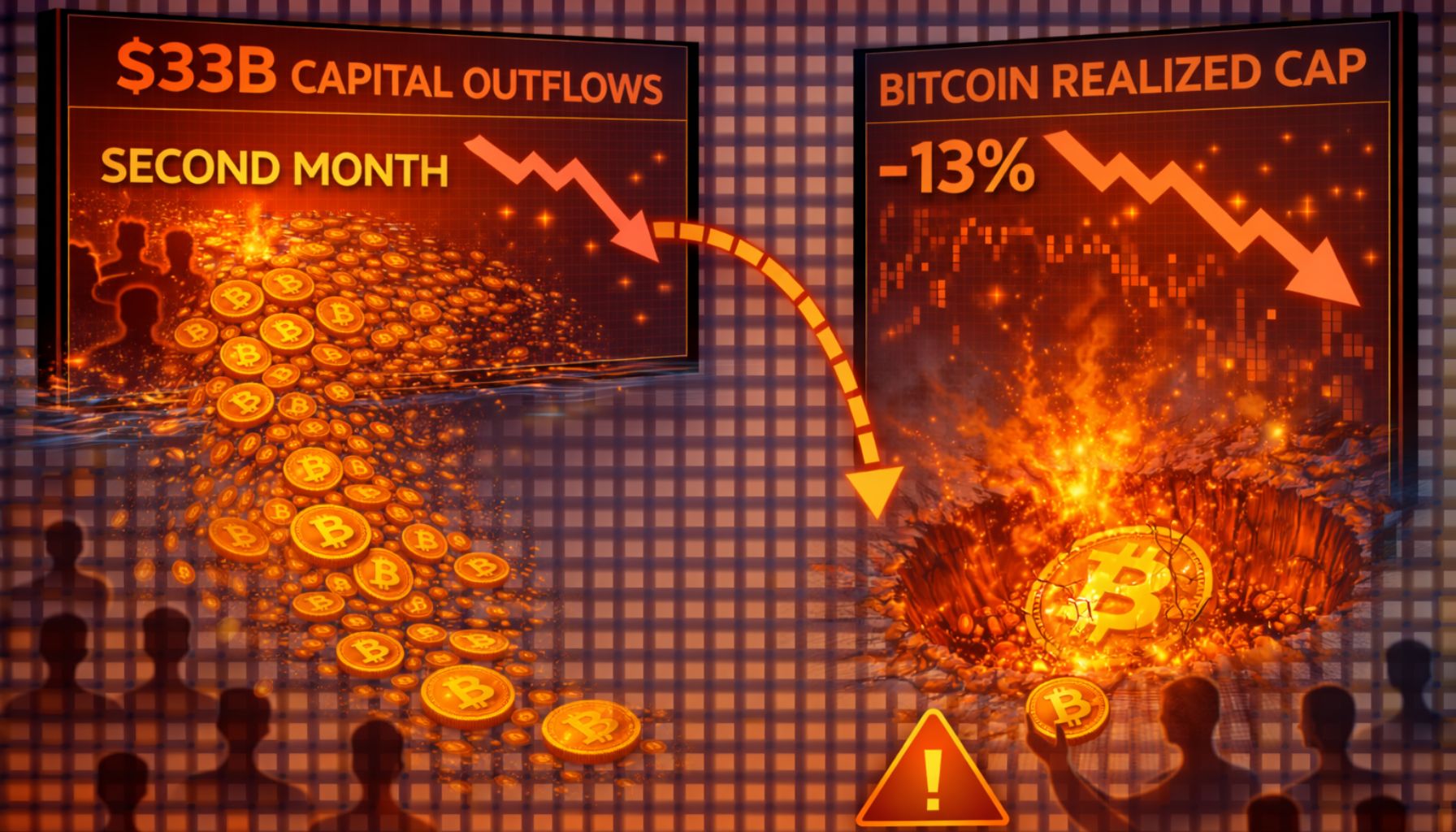 The $33 Billion Drain: Bitcoin Realized Cap Craters as Capital Abandons the Network for a Second Month