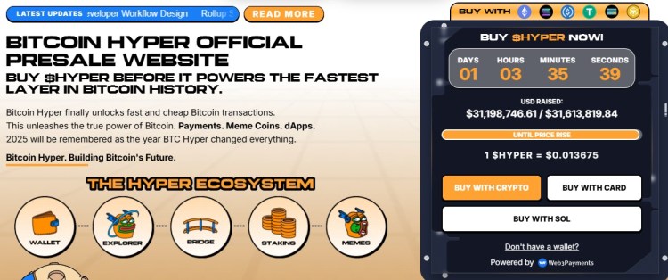 Bitcoin Hyper's presale numbers.