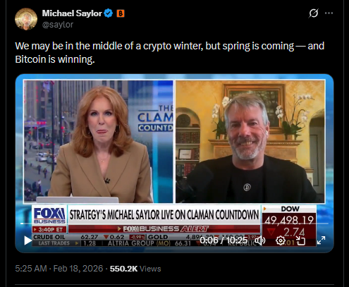 Winter Won’t Last — Bitcoin’s Next Season Is Near, Michael Saylor Says