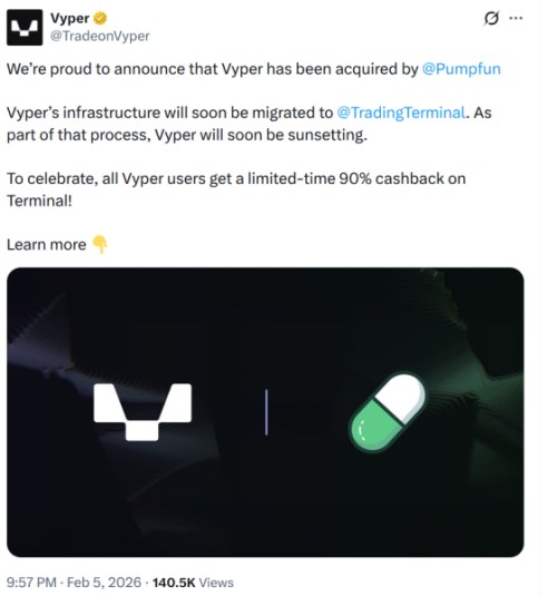 Pump.fun Acquires Vyper To Boost Trading Infrastructure As $HYPER Narrative Catches Fire