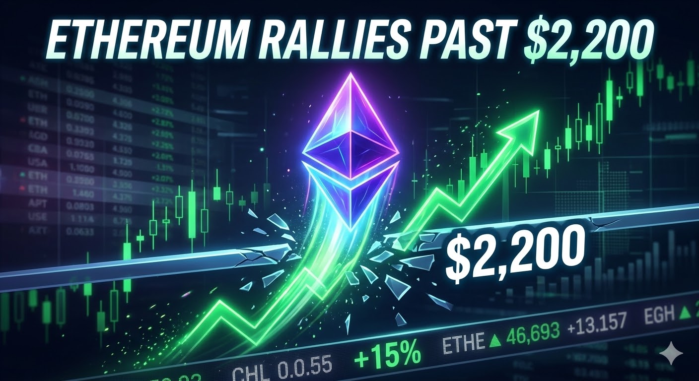Ethereum Price Rockets Above $2,200 as Bulls Tighten Market Control