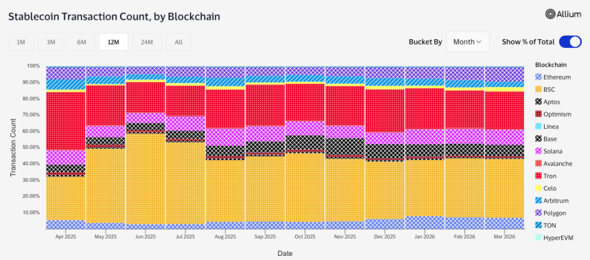 BNB Chain Dominates 40% Of Global Stablecoin Transactions With Small-Value Transfers