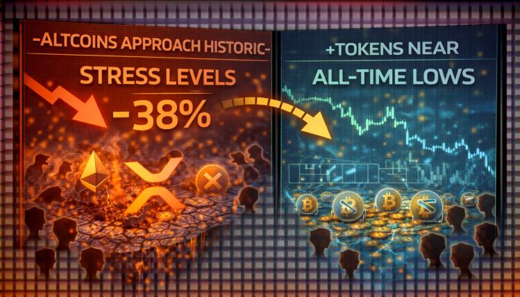 Altcoins Approach Historic Stress Levels as 38% of Tokens Near All-Time Lows