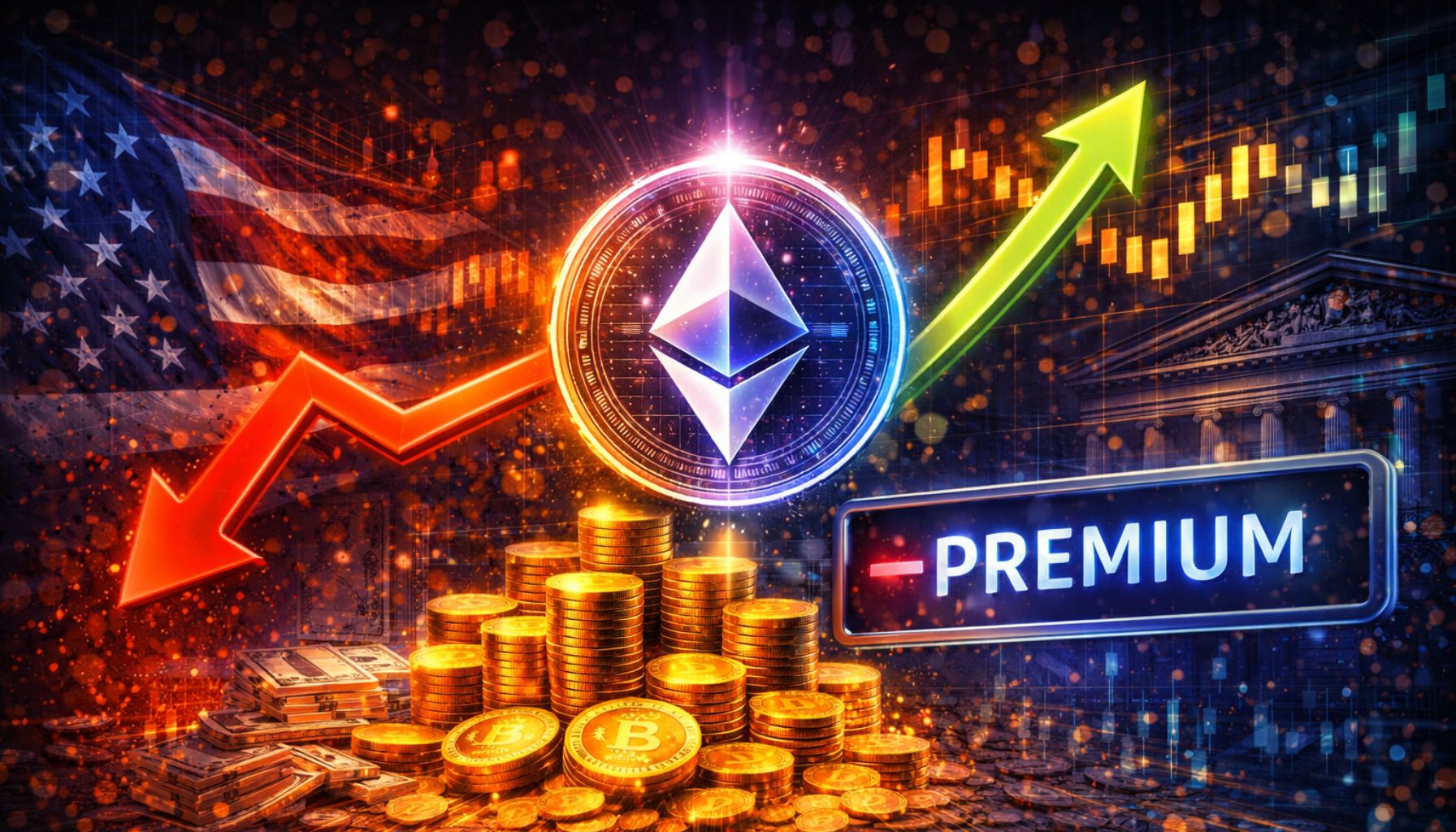 Ethereum Price Divergence Signals Weak US Buying Pressure: Coinbase Premium Stays Negative