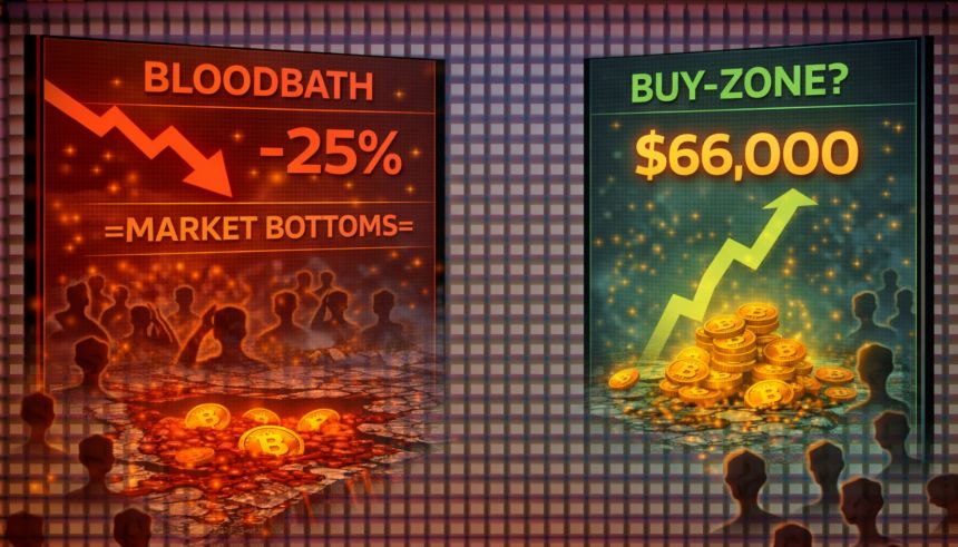 Bloodbath Or Buy-Zone? Bitcoin’s $66K Stagnation Hits The 25% Loss Threshold Historically Tied To Market Bottoms