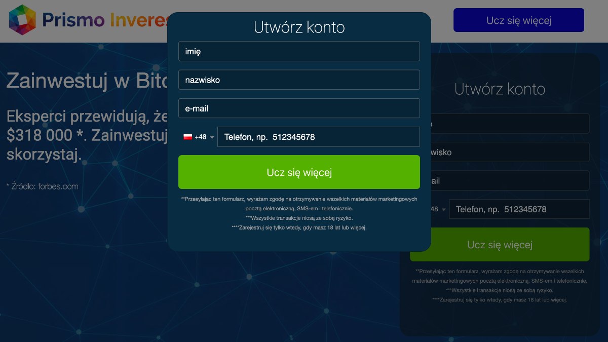Zarejestruj się w Prismo Inveres