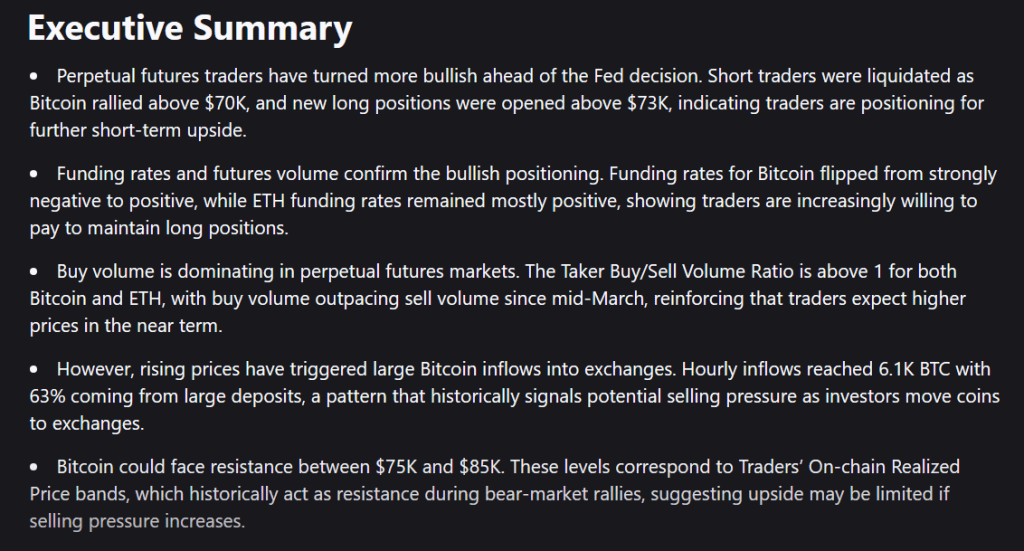 Bitcoin Stalls Near $75K As Traders Move Coins To Exchanges