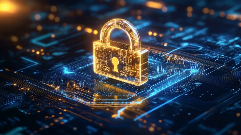 안전을 자물쇠 형태로 형상화화