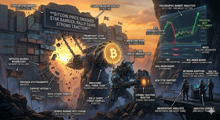 Bitcoin Price Smashes $74K Barrier