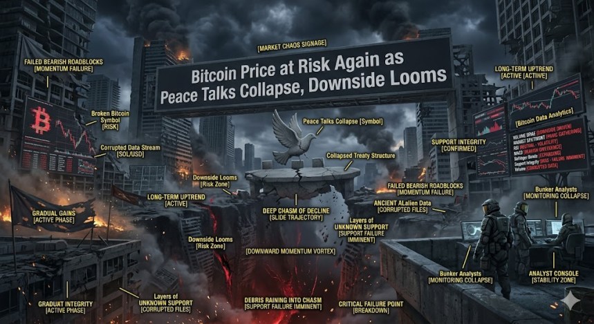 Bitcoin Price at Risk Again as Peace Talks Collapse, Downside Looms