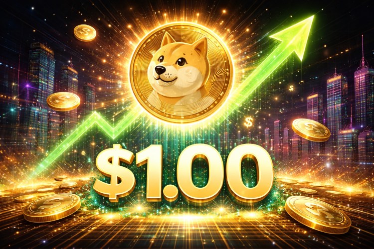 Dogecoin hits $1 in style