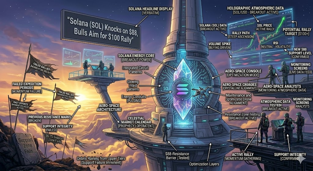 Solana (SOL) Knocks on $88, Bulls Aim for $100 Rally