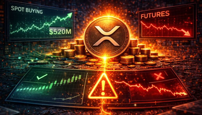 XRP Spot Buying Hits $520M While Futures Stay Negative. Here Is the Signal To Watch For A Real Move