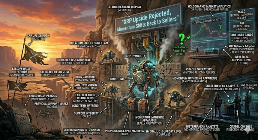 XRP Price Upside Rejected, Momentum Shifts Back to Sellers