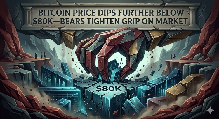 Bitcoin Price Dips Further Below $80K