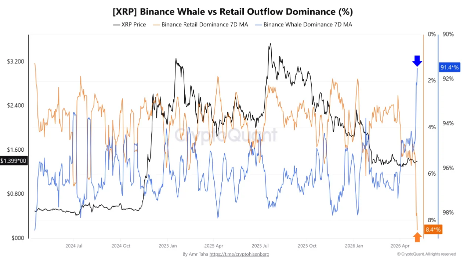 XRP Market Now Controlled By Whales? Dominance Reaches 91% On Binance
