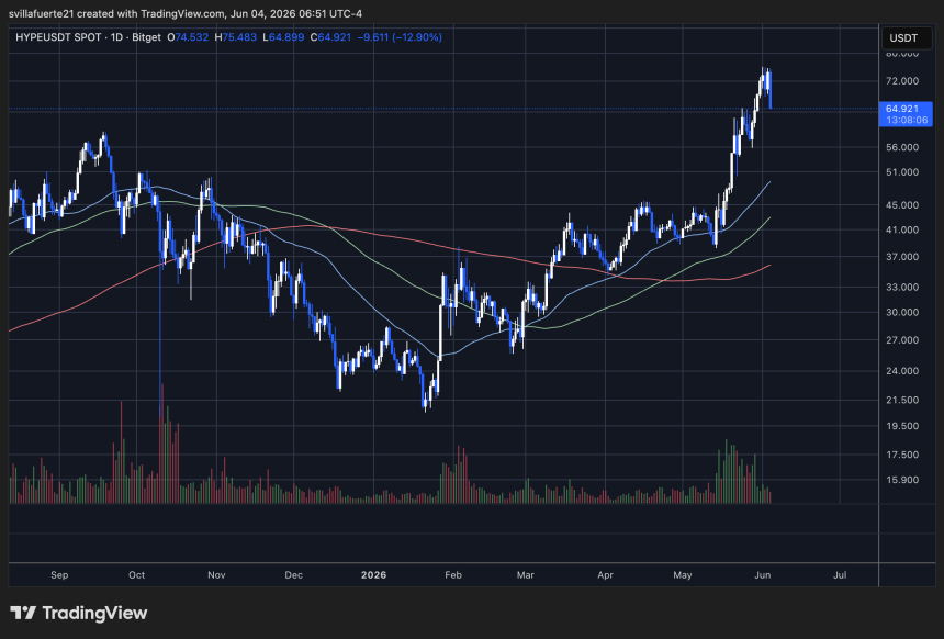 HYPE bulls try to hold $65 level | Source: HYPEUSDT chart on TradingView