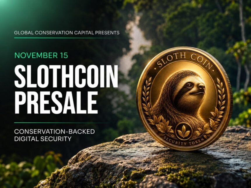 Global Conservation Capital Announces November 15 Presale Launch of Sloth Coin (SLOC), Connecting Rainforest Conservation With Environmental Credit Revenue