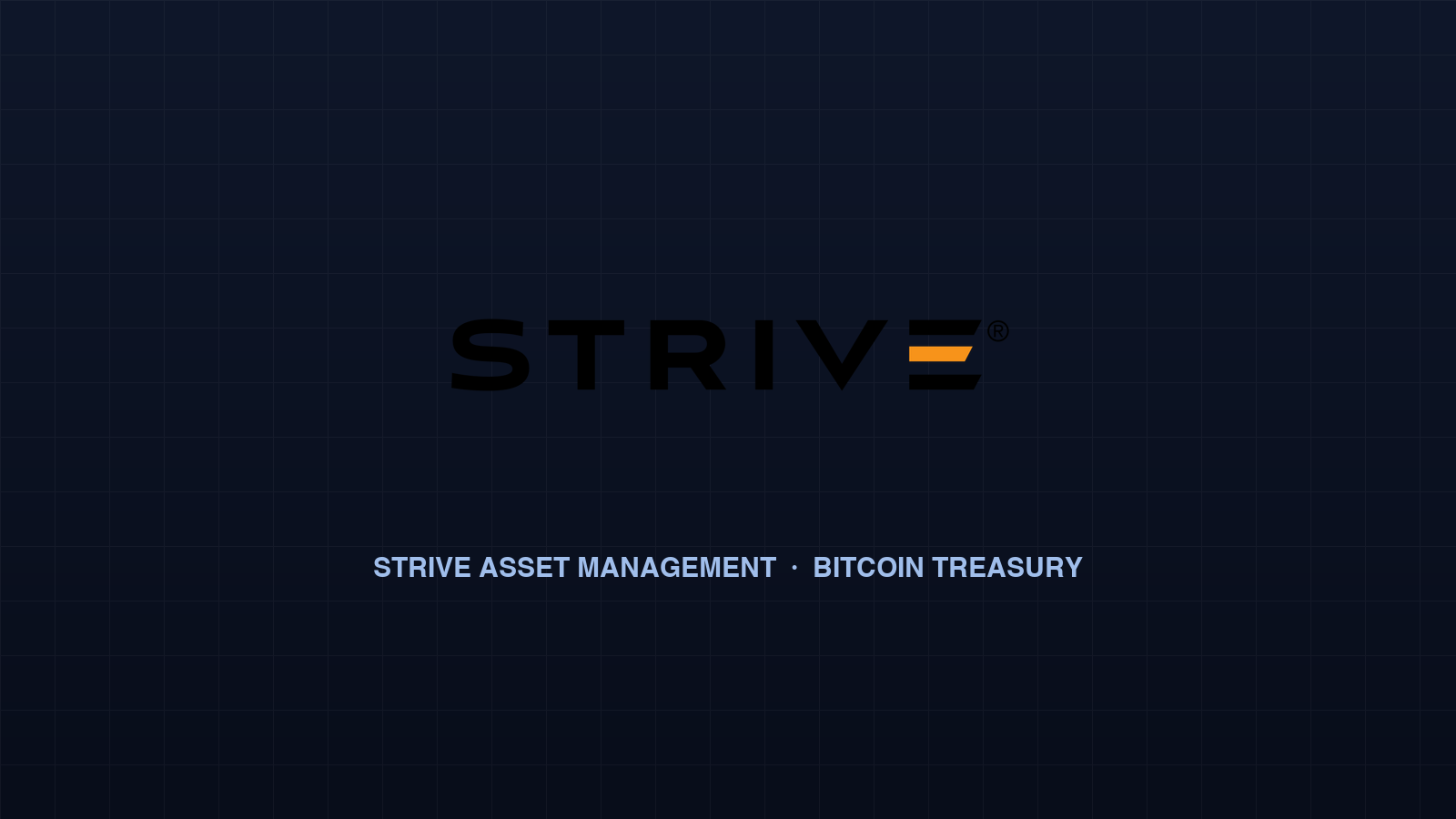 Strive Asset Management corporate logo and Bitcoin corporate treasury branding
